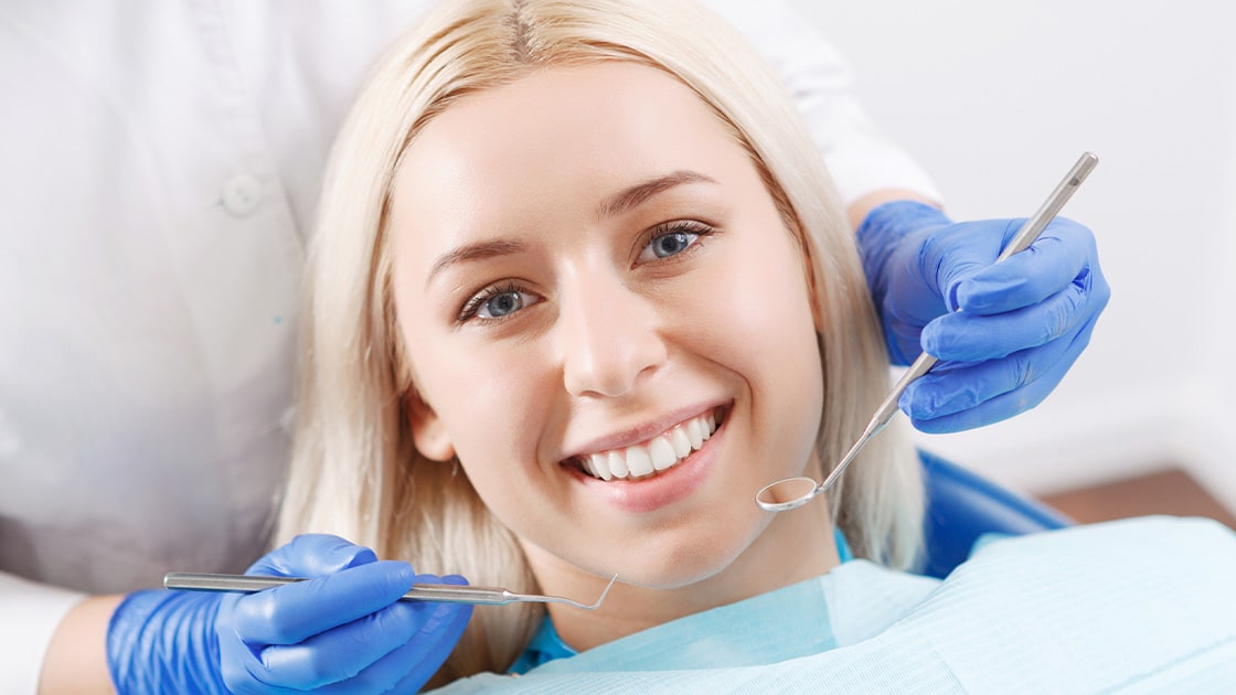 Blonde Lady At Dentist